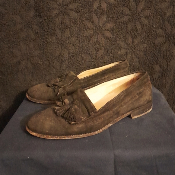 Bruno Magli suede slip-on loafers, men's size 9, fair condition - Picture 3 of 7